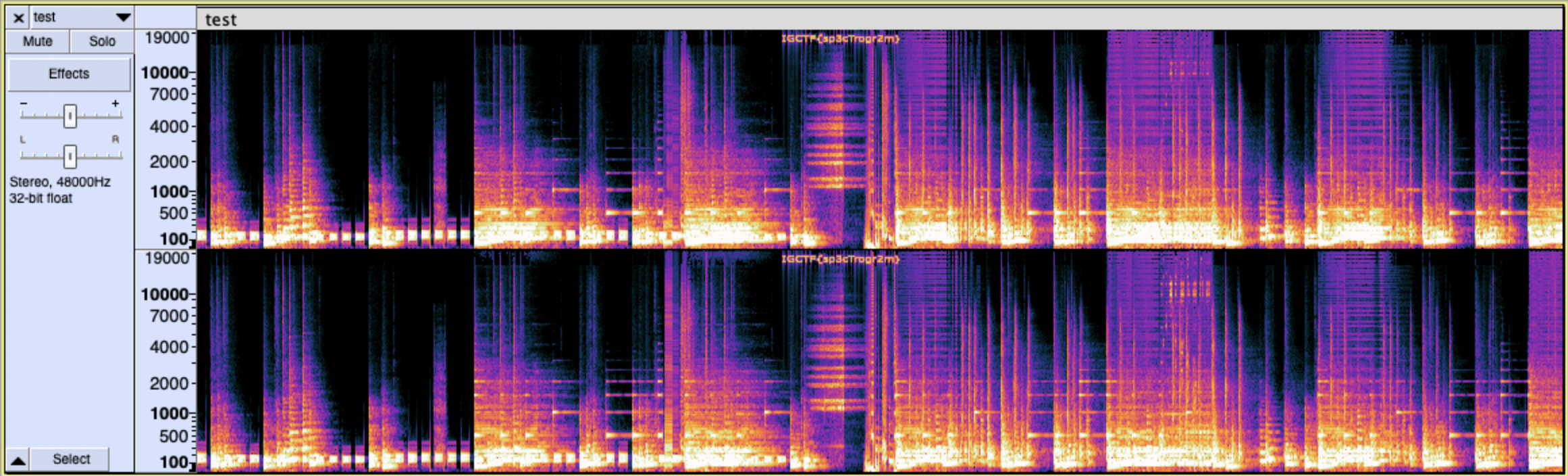 screenshot of spectrogram with flag 